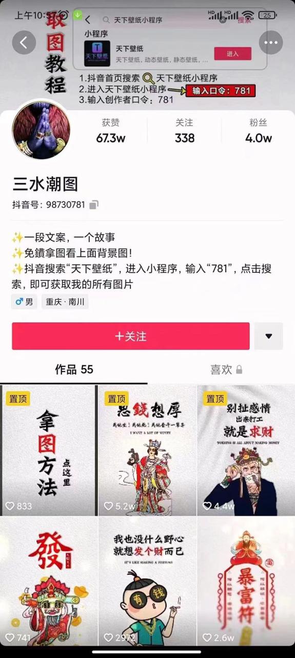 国潮壁纸变现项目，新手可操作日赚200 【素材 软件 教程】