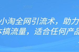 2022年小淘全网引流术，助力零成本搞流量，适合任何产品