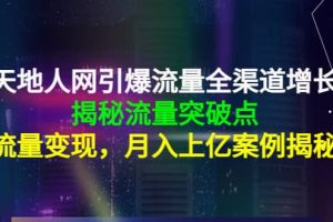 天地人网引爆流量全渠道增长：揭秘流量突然破点，流量变现