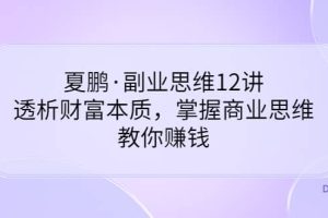 夏鹏·副业思维12讲，透析财富本质，掌握商业思维，教你赚钱