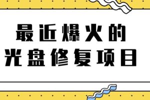 最近爆火的一单300元光盘修复项目，掌握技术一天搞几千元【教程 软件】