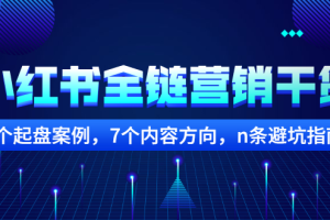 小红书全链营销干货，5个起盘案例，7个内容方向，n条避坑指南