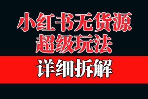 做小红书无货源，靠这个品日入1000保姆级教学