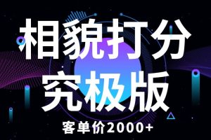 相貌打分究极版，客单价2000 纯新手小白就可操作的项目