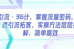 引流·36计，掌握流量密码，快速引流拓客，实操方法层层拆解，简单高效