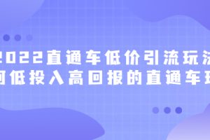 2022直通车低价引流玩法，教大家如何低投入高回报的直通车玩法