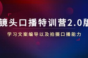 镜头口播特训营2.0版，学习文案编导以及拍摄口播能力（50节课时）