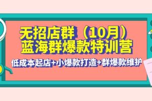 无招店群·蓝海群爆款特训营(10月新课) 低成本起店 小爆款打造 群爆款维护