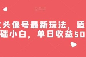 美女头像号最新玩法，适合零基础小白，单日收益500 【揭秘】